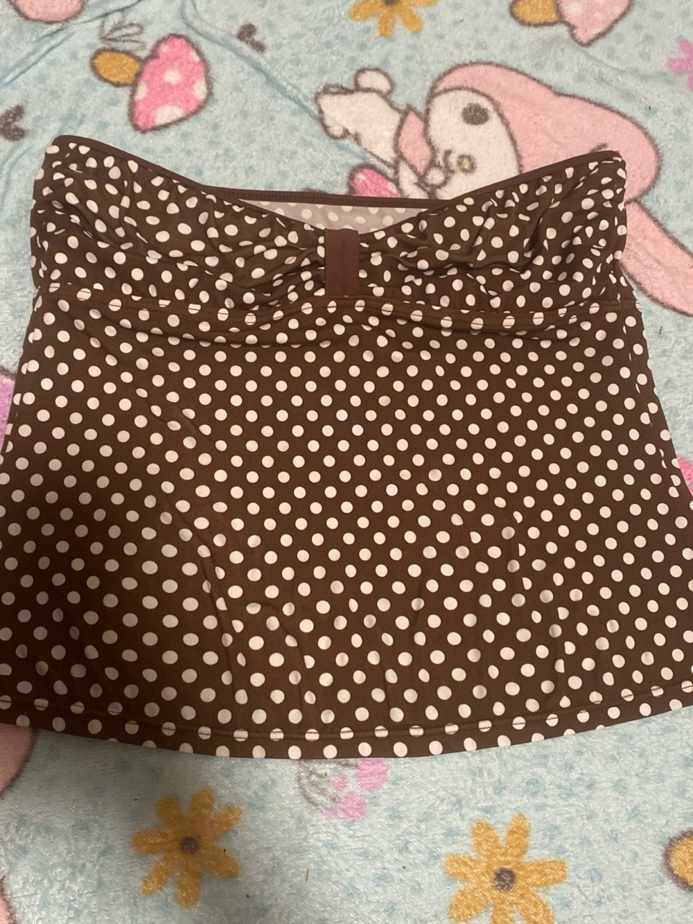 Brown Polka Dot Swim Top